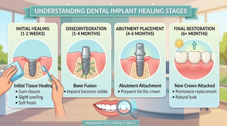 Master the dental implant healing stages with our expert recovery guide. Discover how to reduce swelling, spot warning signs, and speed up your bone healing.